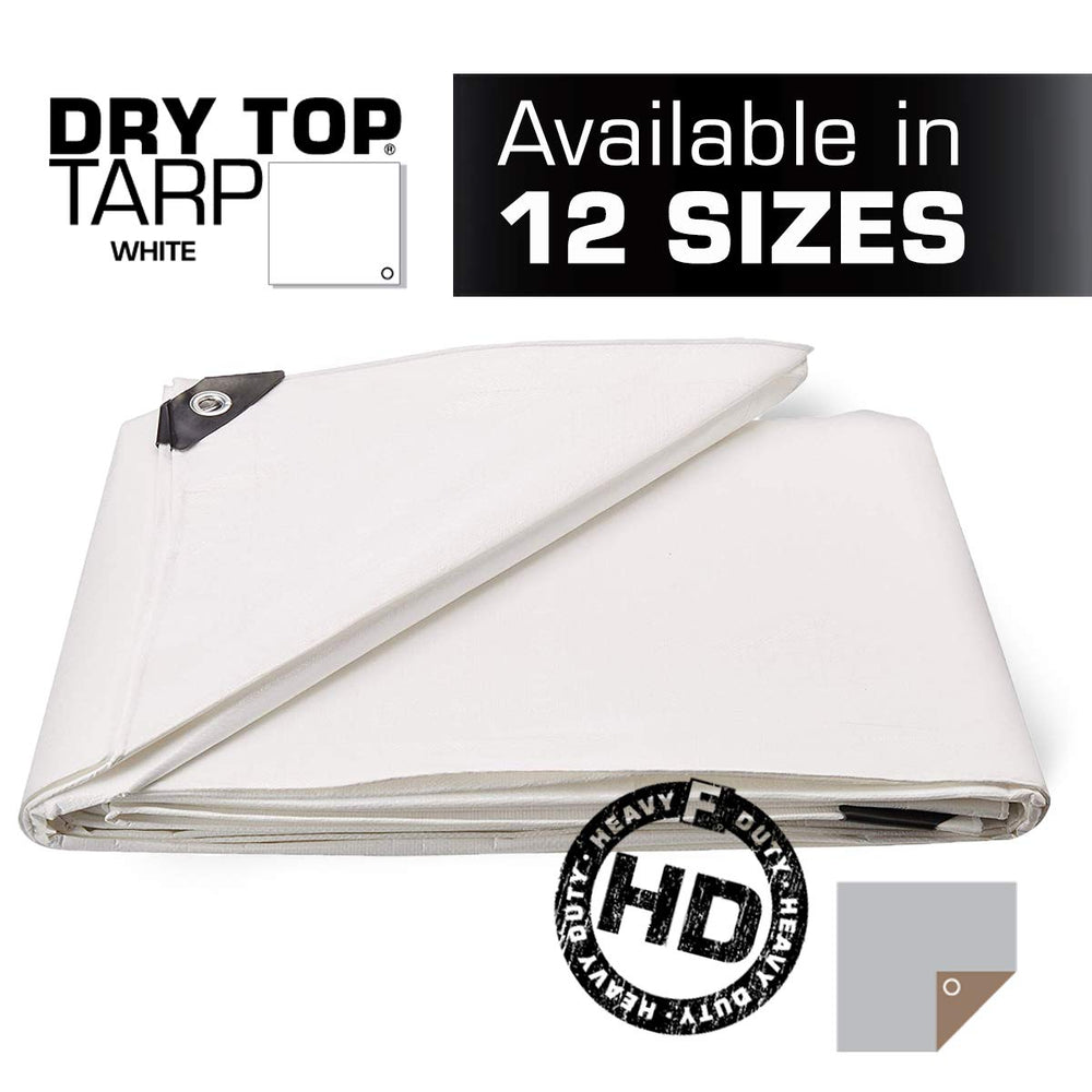 16' x 20' Heavy Duty White Full Size 10-mil Poly Tarp item #316209