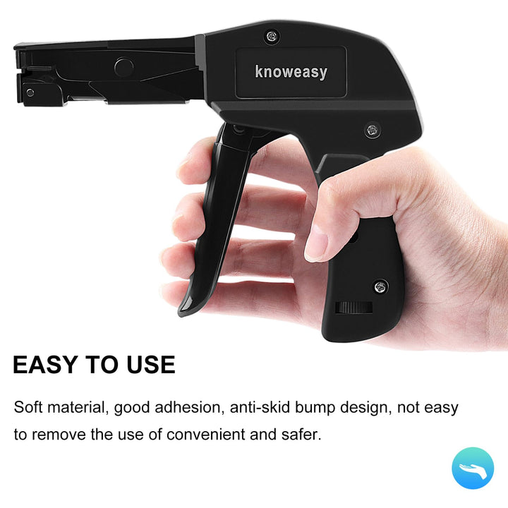 Knoweasy Cable Tie Gun and Cable Tie Tool- Fastening and Flush Cutting Tool with Steel Handle Zip Tie Tool for Nylon Cable Ties