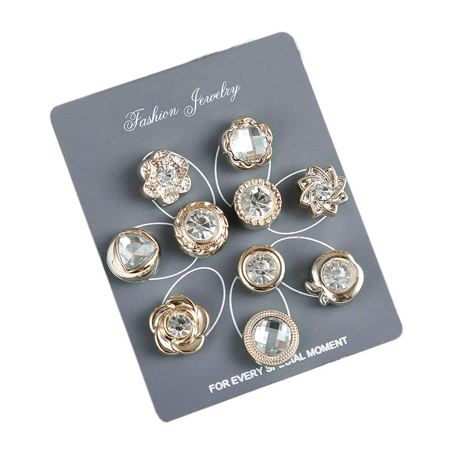 Cover Up Buttons Pearl Safety Brooch Pins Button Lapel Pin for Women Girls 10pcs