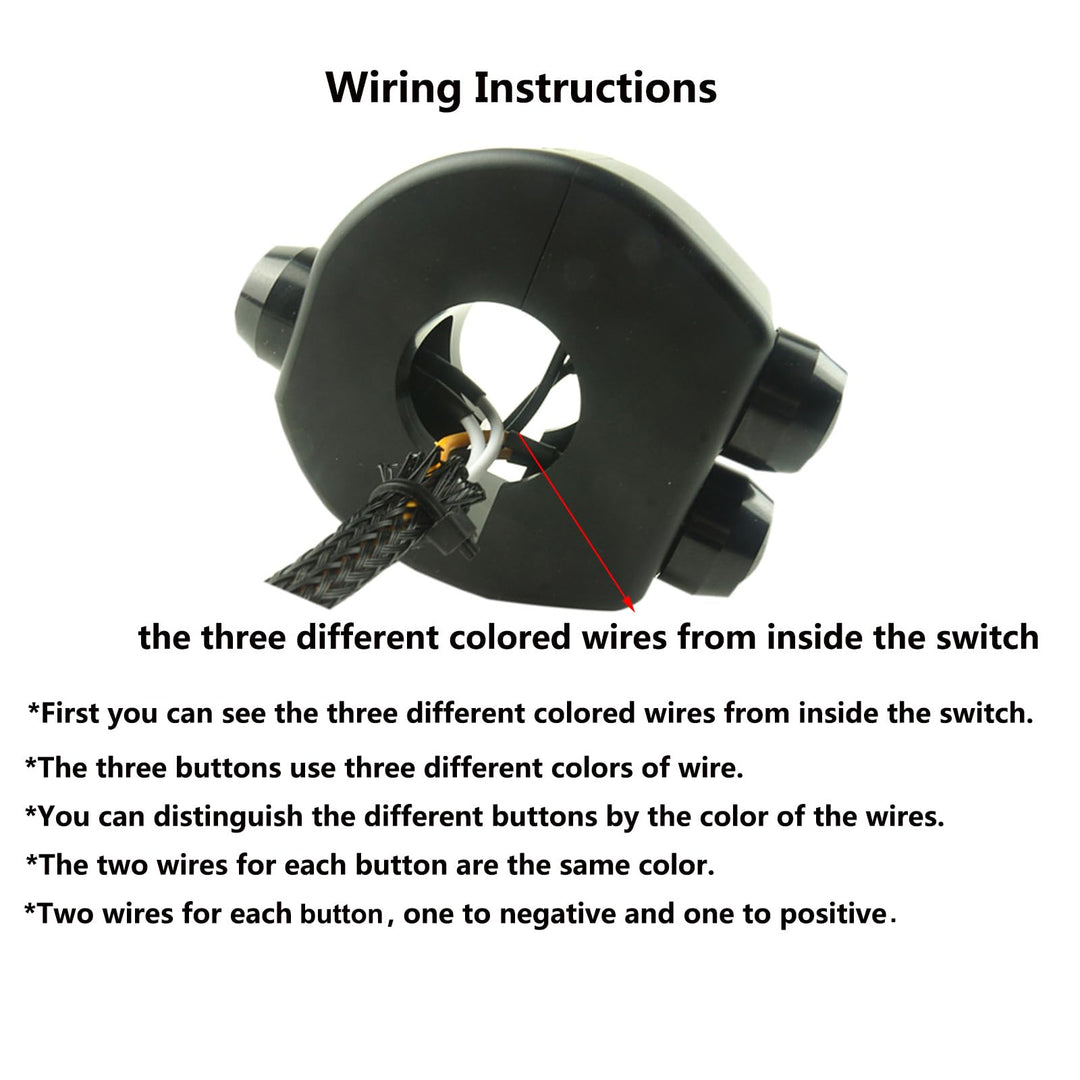 Three Buttons Motorcycle Handlebar Switch Aluminum Turn Signal Horn Headlight Starter Power Control Switch for 7/8 inch Handlebar Bobber Cafe Racer Chopper(Fit 7/8 inch Handlebars, Black)