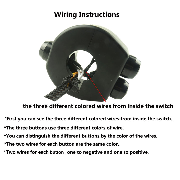 Three Buttons Motorcycle Handlebar Switch Aluminum Turn Signal Horn Headlight Starter Power Control Switch for 7/8 inch Handlebar Bobber Cafe Racer Chopper(Fit 7/8 inch Handlebars, Black)