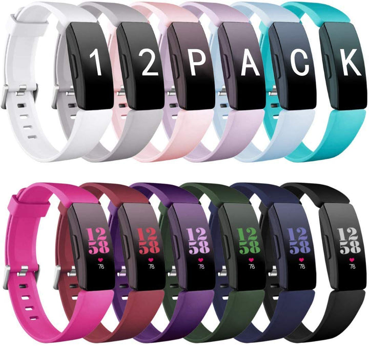 Compatible with Fitbit Inspire 2 Bands for Women Men and Fitbit Inspire 2 Bands Ace 2 Bands for Kids 12 Packs Small