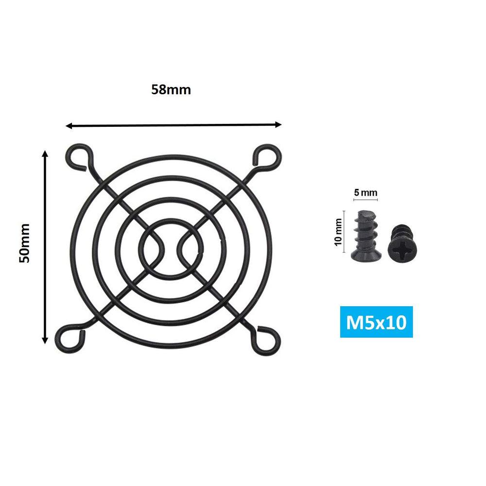 4pcs 60mm Fan Grill 60mm Guard Black with Screws (Black 60mm)