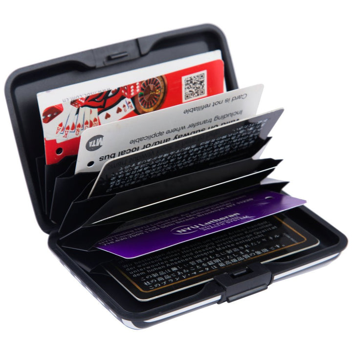 ELFISH Mini RFID Aluminum Wallet Credit Cards Holder Bu