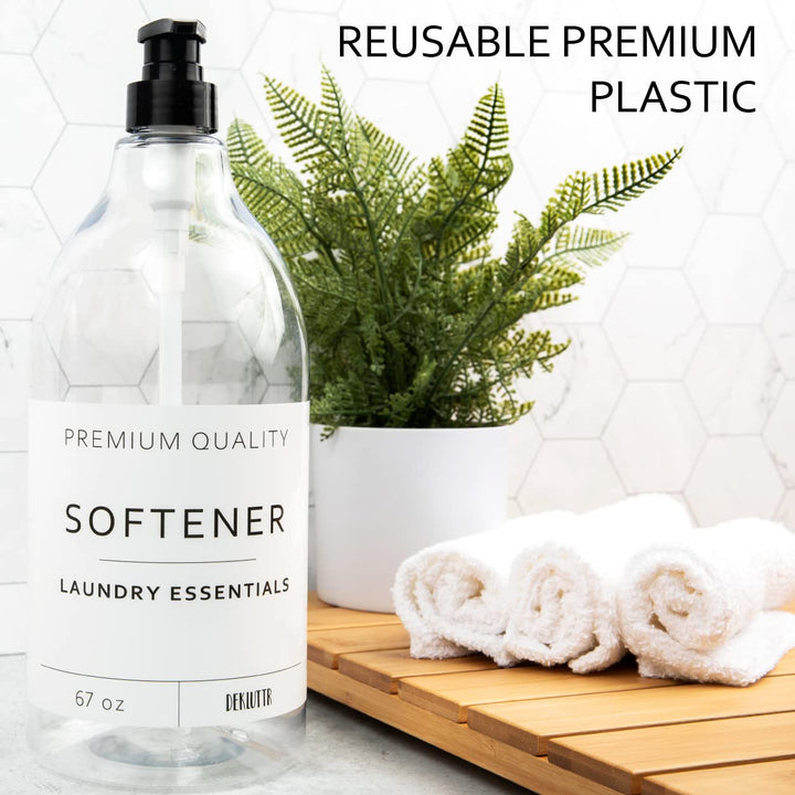 Laundry Soap and Fabric Softener Dispenser Bottle with Pump