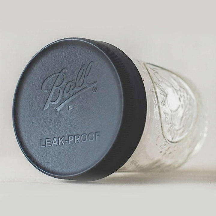 Regular Mouth Leak-Proof Plastic Lids for Glass Mason Jars, Used for Canning, Pickling, Juice, Jam, Jelly 6-Count, Pack of 1 (6-Lids Total)