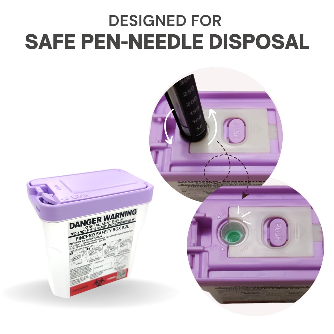 FINEPRO 0.2L Size Portable Pen-Needle Disposal Containe