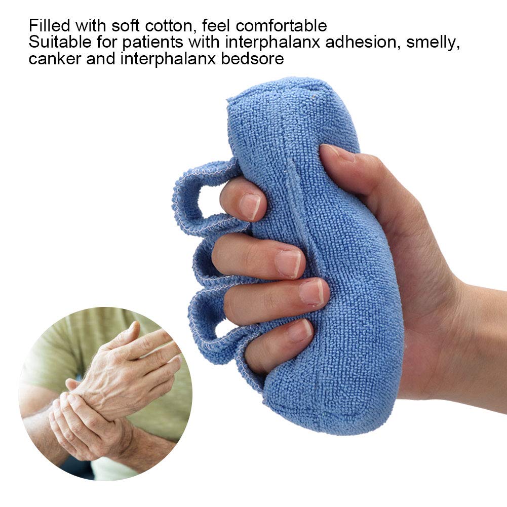 Fingers Separation Pad Elder Bedridden Cloth + Cotton 5.1 x 1.2 inch(Blue)