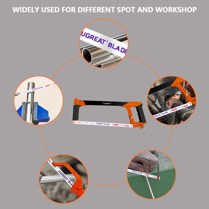 10 Hacksaw Blades Replacement Bi-Metal,Bi-Metal Safe Flex Metal,High Speed Steel -24TPI (10 Pack)