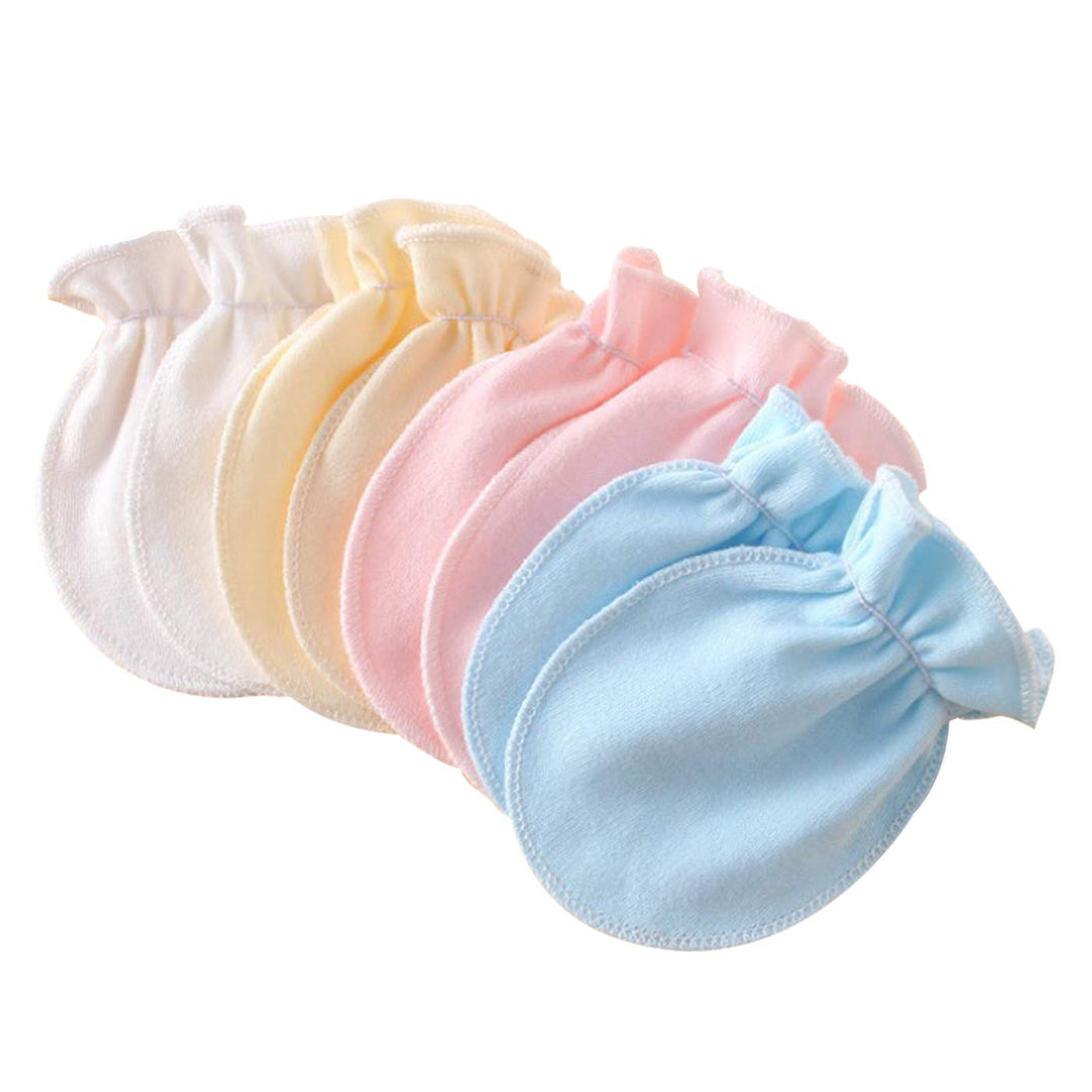 Baby Mittens Newborn No Scratch Cotton Mittens for 0-6 Months Baby Gloves Boys Girls 10 Pack White