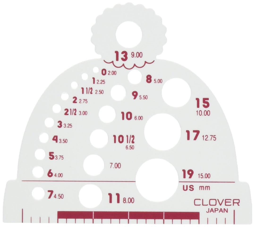 CLOVER 3147 Knitting Needle Gauge , White