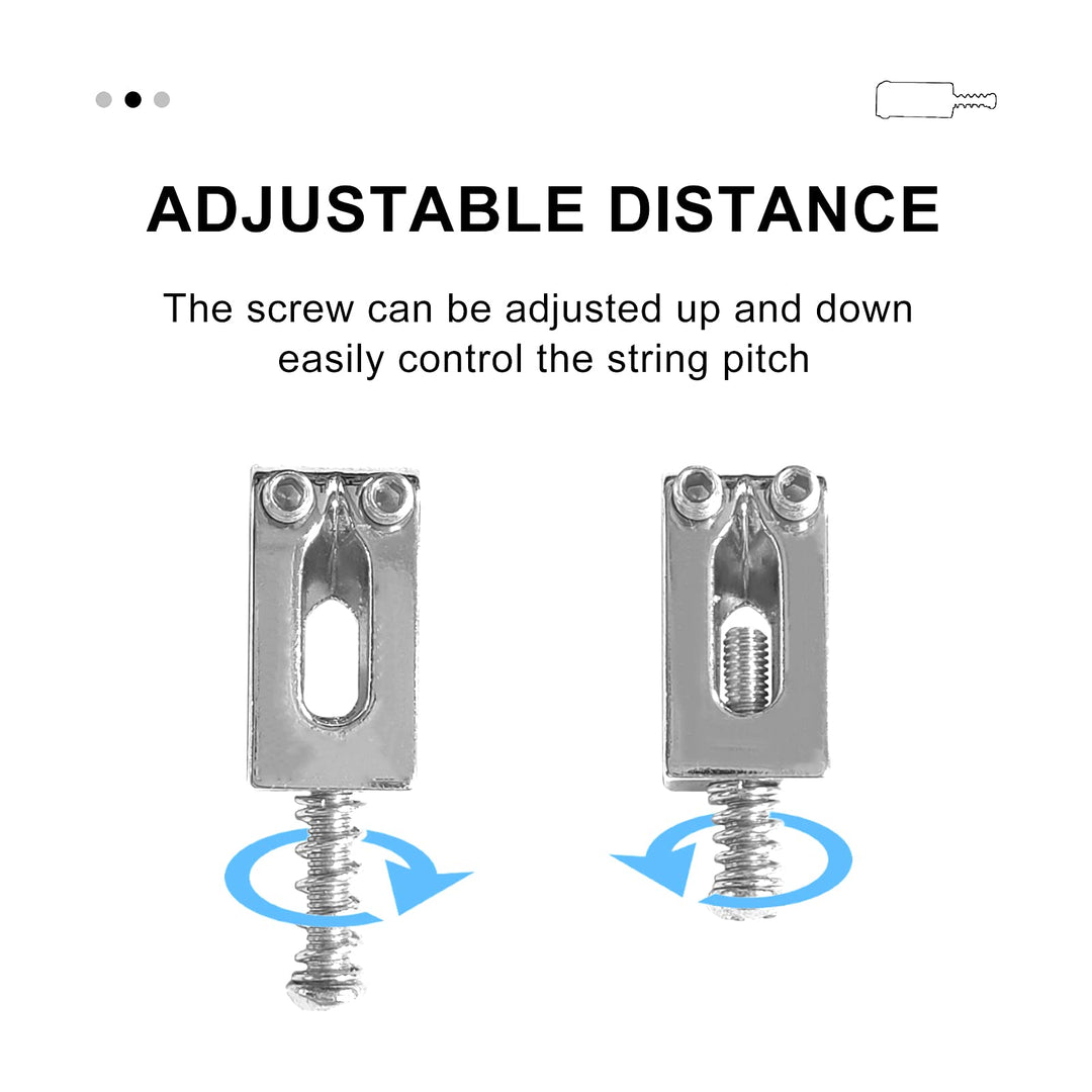 Guitar Bridge Saddle with Spring Screws Wrench Tremolo for Fender Strat Stratocaster Tele Telecaster Electric Guitar Replacement Parts Accessories 6Pcs Bridge Saddles(Chrome)