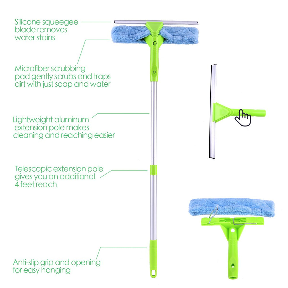 TJOUL Poseeruiz Window Squeegee Cleaner Scrubber 3 in 1