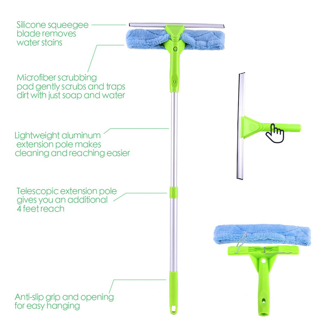 TJOUL Poseeruiz Window Squeegee Cleaner Scrubber 3 in 1