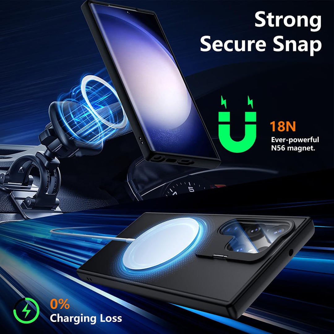 for Samsung Galaxy S24 Ultra Case, [with Camera Lens Protector] [Military Armor-Level Shockproof] Metal Silicone Multiple Protection Anti-Impact Anti-Fall Phone Case Gray