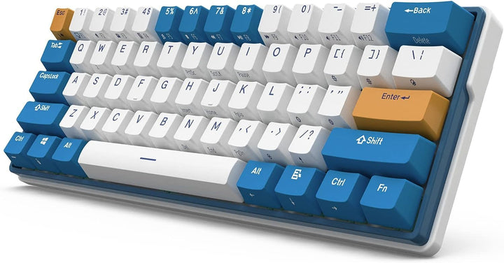 RK61 Plus Wireless Mechanical Keyboard, Bluetooth/2.4G/Wired RGB Gaming Keyboard, 60% Percent Hot Swappable Computer PC Keyboards with USB Hub, Silence Linear SkyCyan Switches