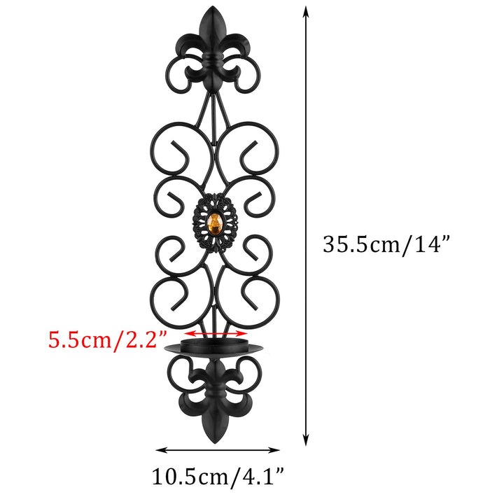 Candle Sconces Wall Decor Black Candle Holder for Pilla
