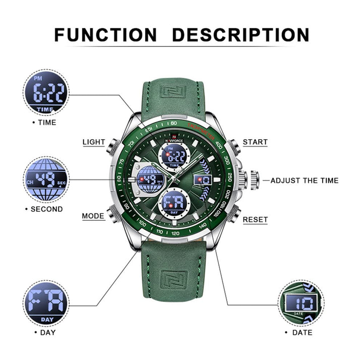 NAVIFORCE Nf9197-Sgngn Men&#39;s Military Digital W