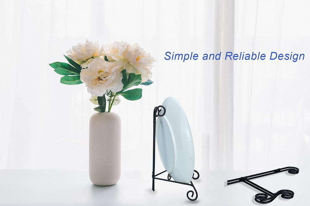 Easel Stand, 8 Inch Plate Stand, 2 Pack Metal Plate Holder for Display, Iron Plate Stands for Picture Frame Record Album Collectibles