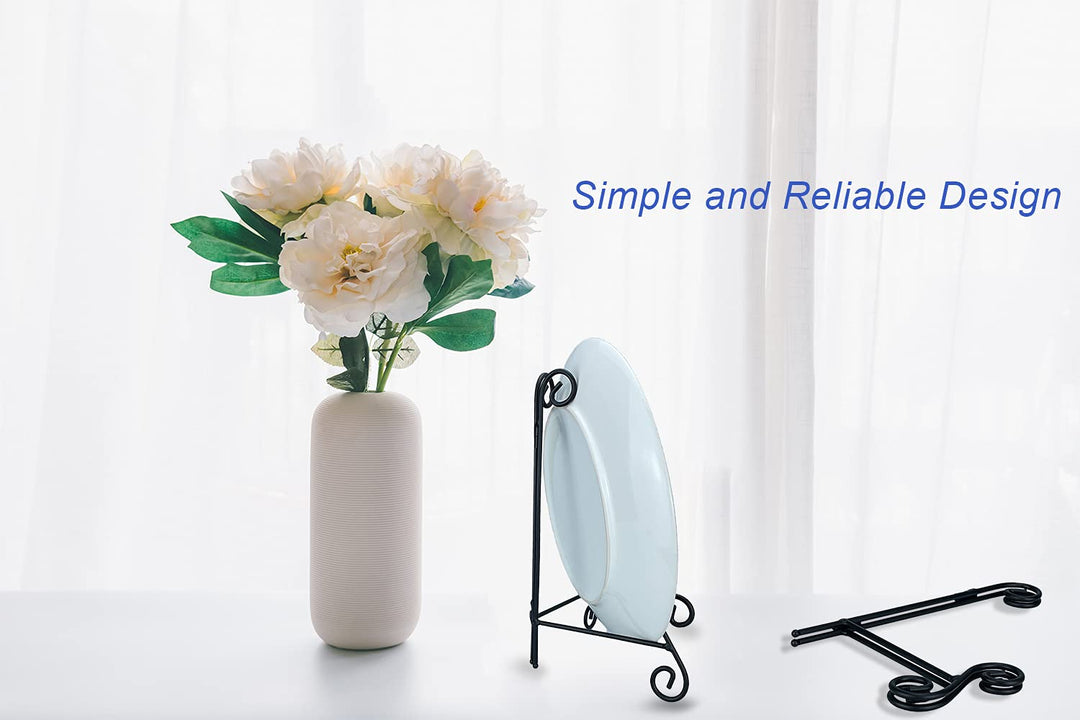 Easel Stand, 8 Inch Plate Stand, 2 Pack Metal Plate Holder for Display, Iron Plate Stands for Picture Frame Record Album Collectibles
