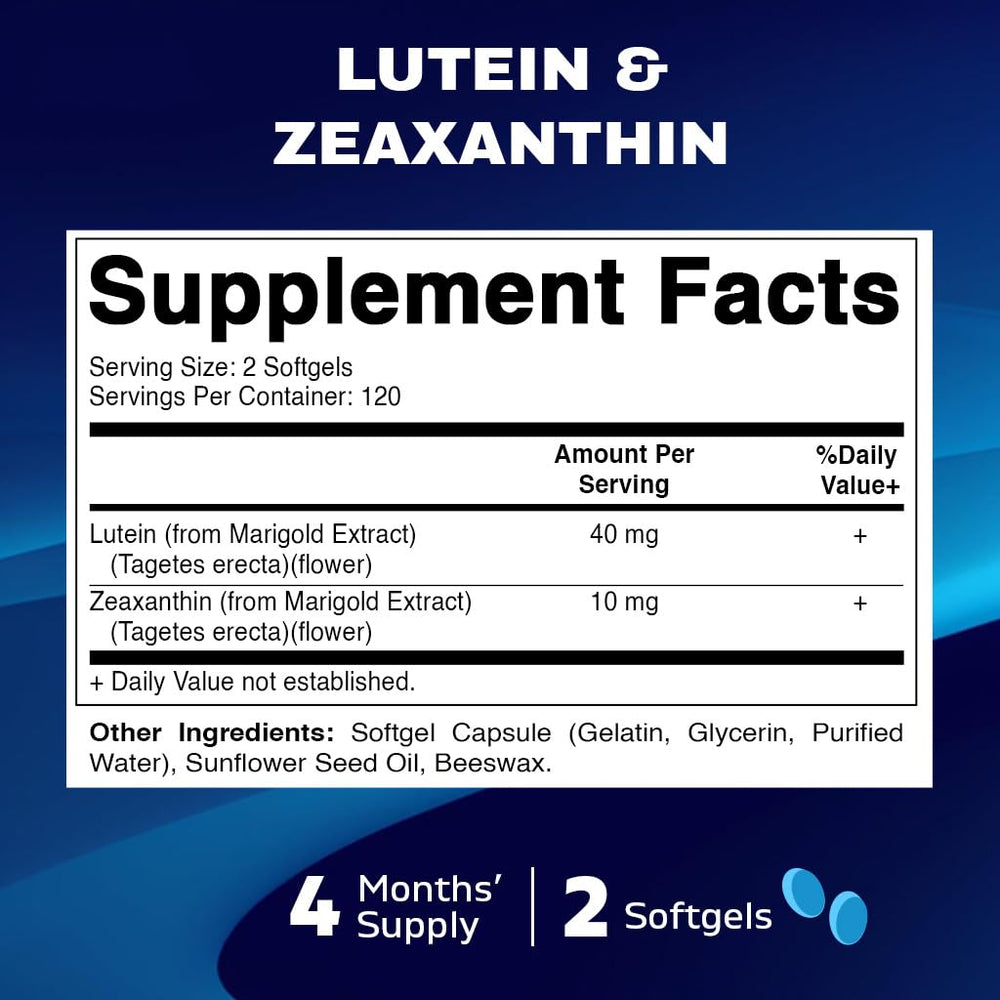Vitamatic Lutein 40mg with Zeaxanthin 10mg, Eye Health 