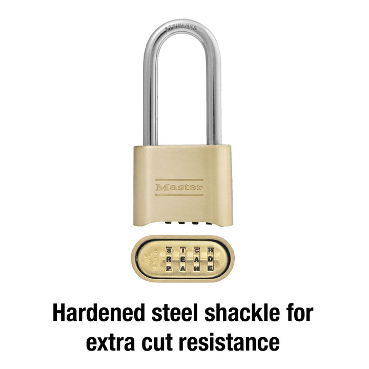 175DLHWD Set Your Own Word Combination Padlock 2-1/4 in. Shackle Brass Finish
