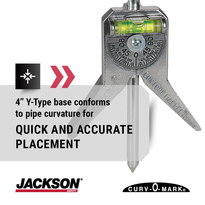 Jackson Safety Pipe Marker Centering Tool - Standard 4 Y-Type Head, Measure Pipes 0.5 and Above - Curv-O-Mark Standard 6