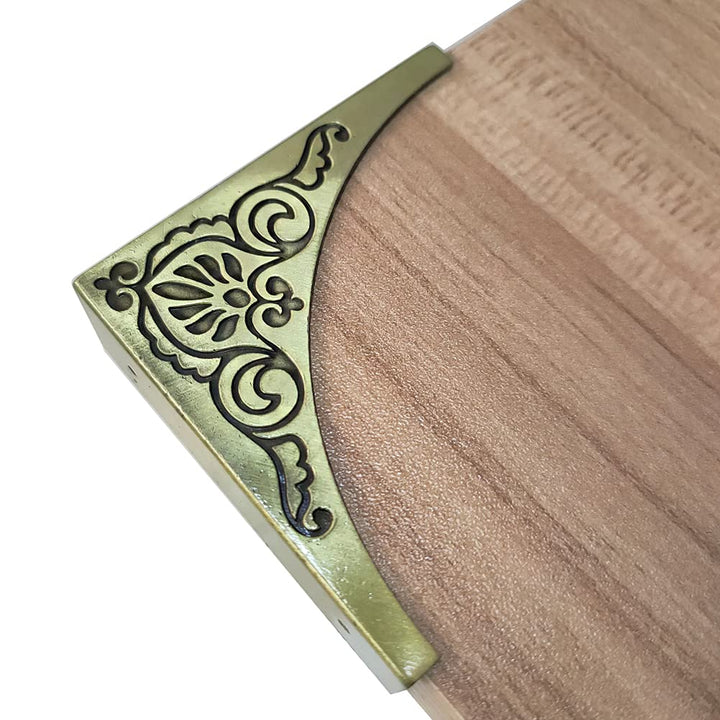 Antique Metal Box Corner Protector 4 Pcs Antique Zinc Alloy Box Corner Protector Edge Safety Guard Cabinet Furniture Corner Protectors Bumpers (Bronze)