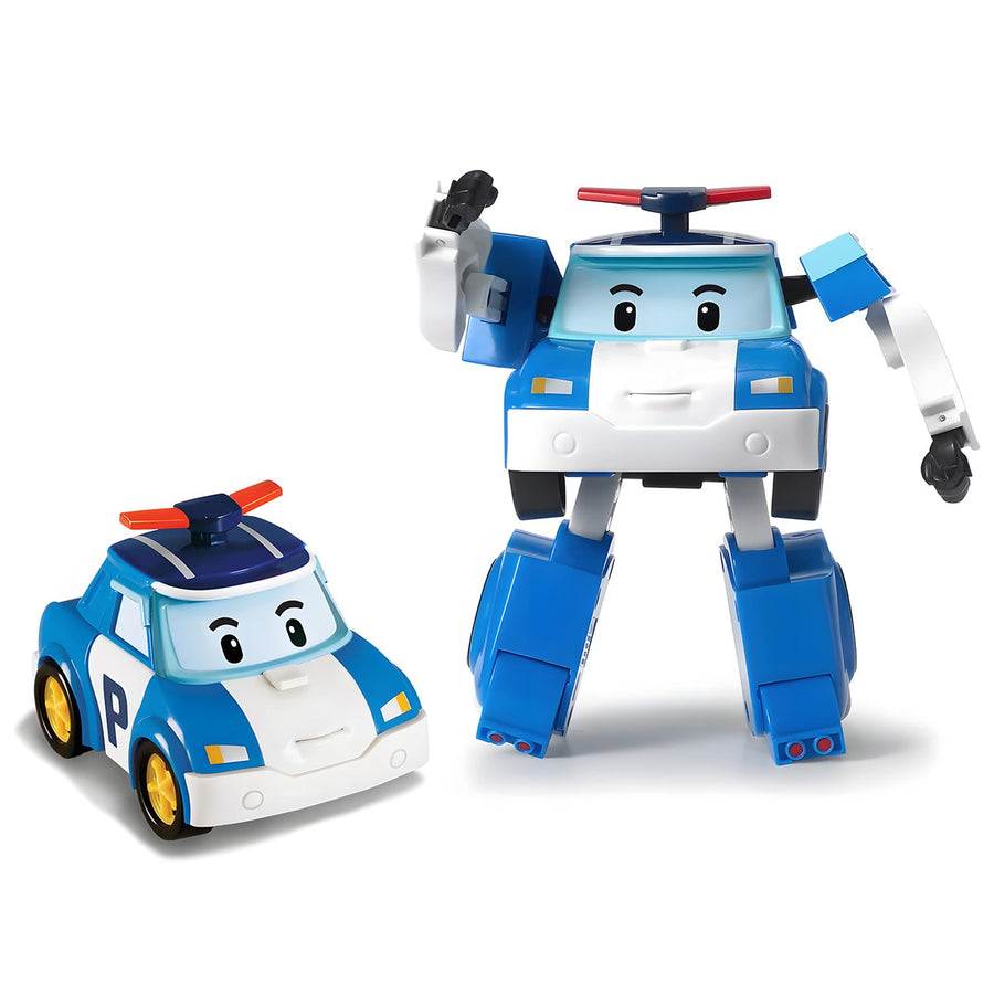 Transforming Robot, 4 Transformable Action Toy Figure Vehicles, Police Emergency Vehicle Playset, Holiday Birthday Rescue Car Toys Gift for Boys Girls Age 1 2 3 4 5
