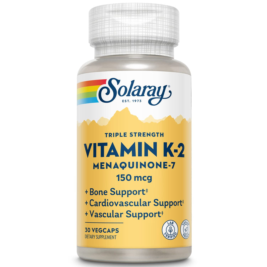 Triple Strength Vitamin K-2 as MK-7, 150 mcg | Heart & Bone Health, Vascular Function Support | 30ct