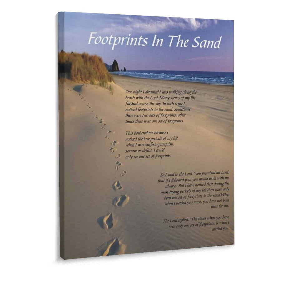 Kuroseha Footprints in The Sand Poem Paintings Print Ca