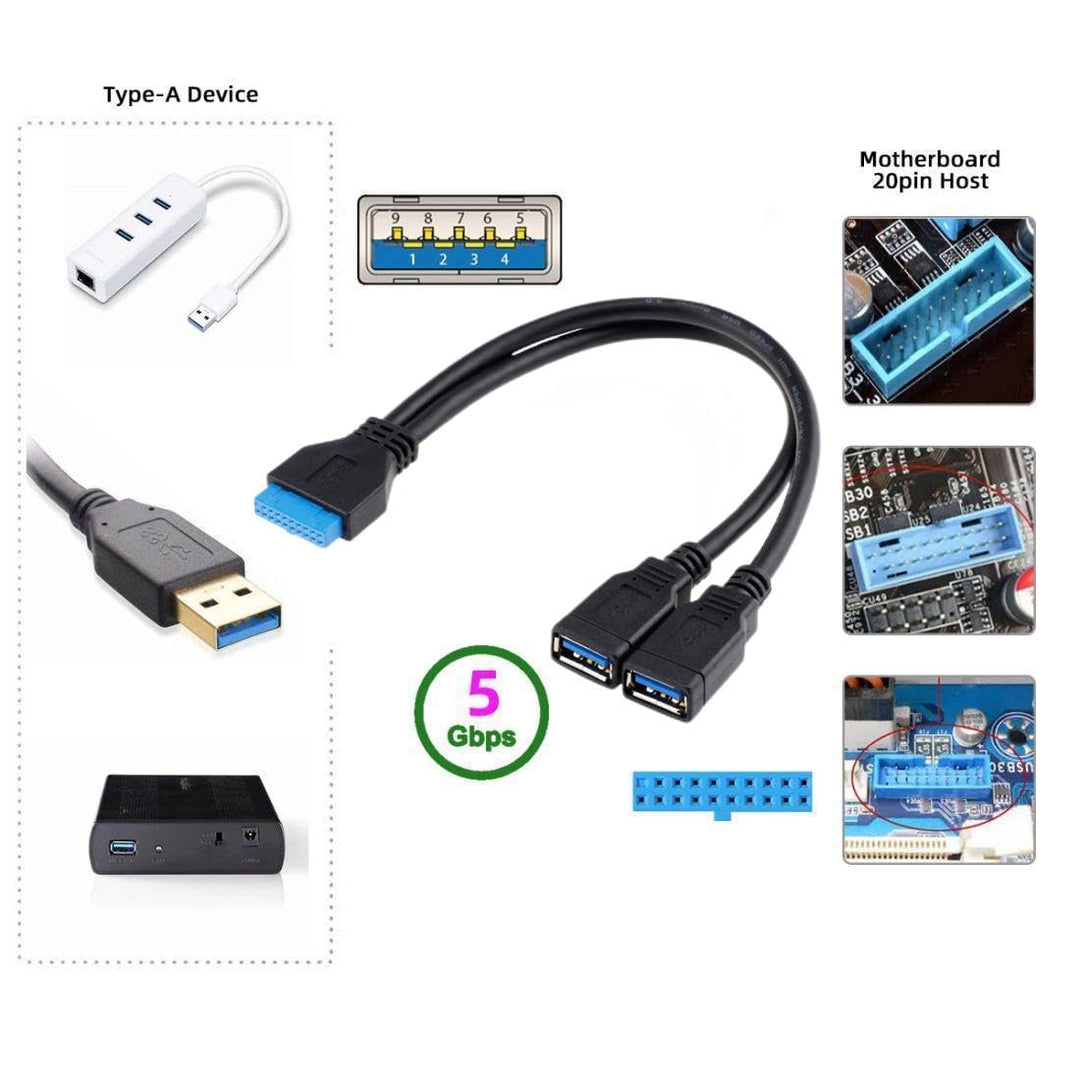 chenyang USB 3.0 Front Panel Header 19/20Pin 1 Male to 