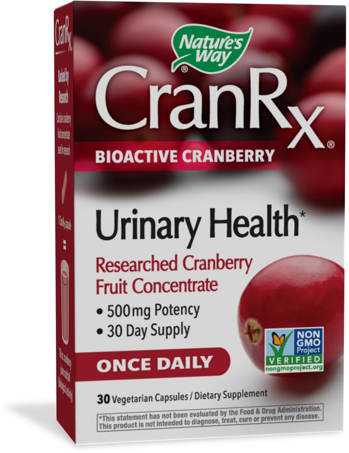 Nature's Way CranRx Bioactive Cranberry Urinary Health* 500mg potency Once Daily 30 VCaps