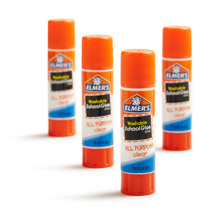 Elmer&#39;s All Purpose School Glue Sticks, Clear, Washable, 4 Pack, 0.24-ounce sticks