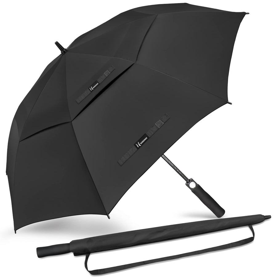 Golf Umbrella 54 Inch,Large Umbrellas Windproof Automatic Open,Oversized Double Canopy Vented Umbrella for Rain Large Size,Extra Large Umbrellas for Men and Women(Black)