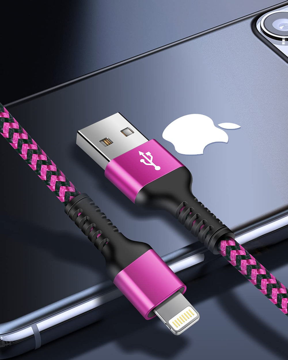 iPhone Charger Cable, [2pack/3ft] Apple Lightning Cord for iPhone 14 Pro Max 13 12 Pro/11/XS/XR/X/8 Plus/7, iPad Mini, iPad Air, USB-A Braided Rapid Charge Core Recharger Power Cargador Data Line