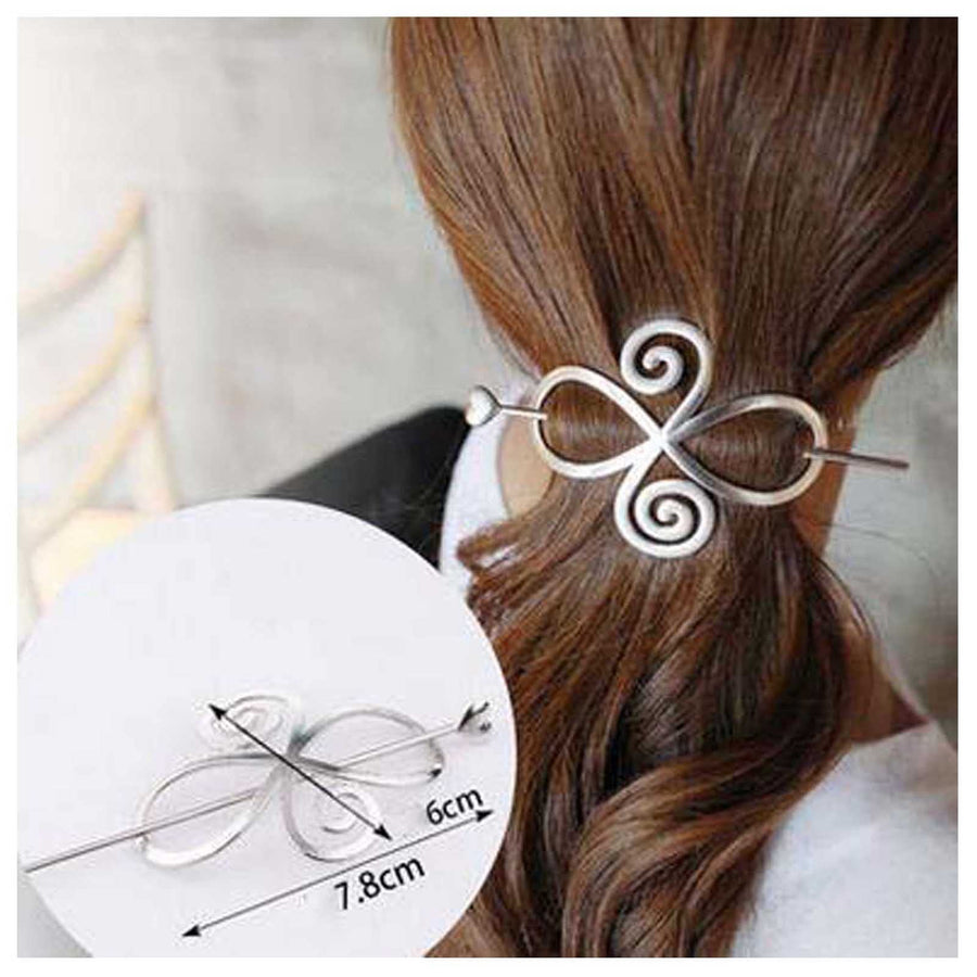 Vintage Celtic Knot Hair Slide Pin Silver Celtic Infinity Hair Barrette Long Hair Pin Pin Bun Holder Clips Decorative Hair Accessories for Women and Girls