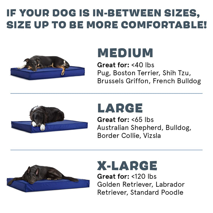 - Outdoor Dog Bed - Waterproof Dog or Cat Mattress Bed with Removable Cover - Platform Bed with Washable Cover, Durable, Portable - Indoor/Outdoor All Season Orthopedic Comfort - XL - Blue