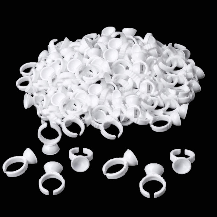 Glue Rings, 300PCS Glue Rings for Eyelash Extensions, Disposable Lash Glue Rings Cup for Eyelash Extension Supplies, Lash Glue Holder Pigment Rings for Lash Supplies