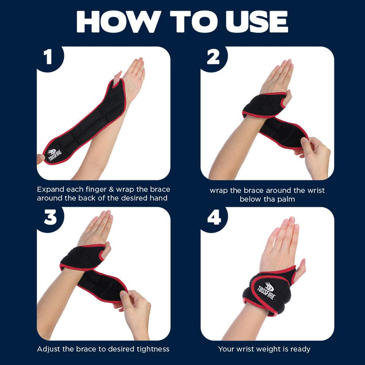 1 Pair of 2 lbs Wrist Weights Set with Thumblock Design, Great for Running Weightlifting Training Cardio Arm Exercise