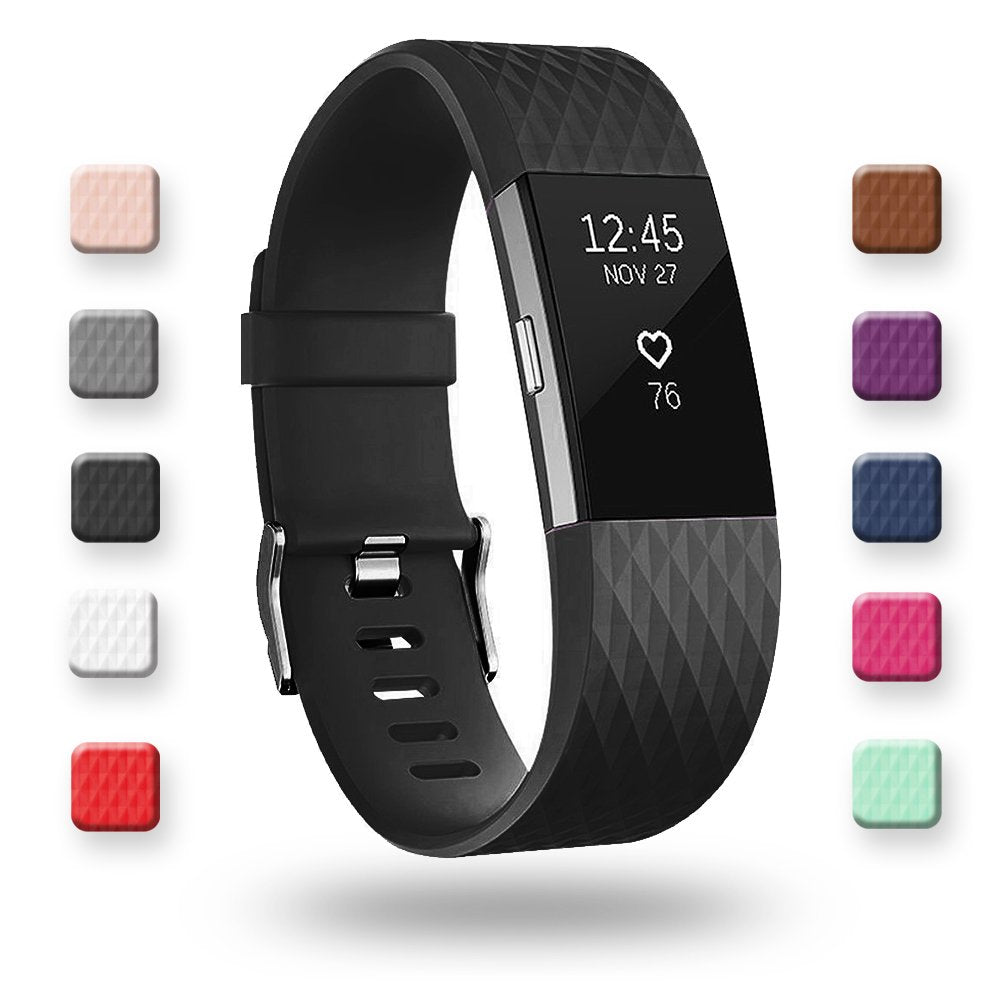 Replacement Bands Compatible for Fitbit Charge 2, Classic Edition Adjustable Sport Wristbands