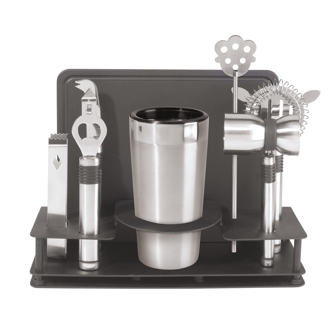 Pro Stainless-Steel 10-Piece Cocktail Shaker and Bar Tool Set