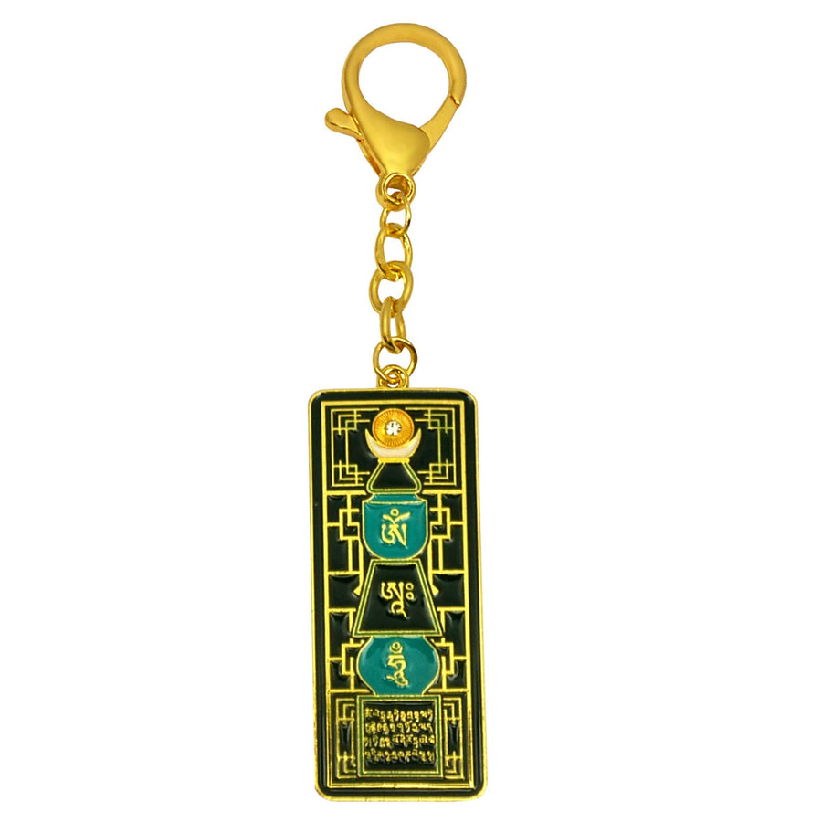 Feng Shui Emerald Pagoda With Om Ah Hum Amulet Gift
