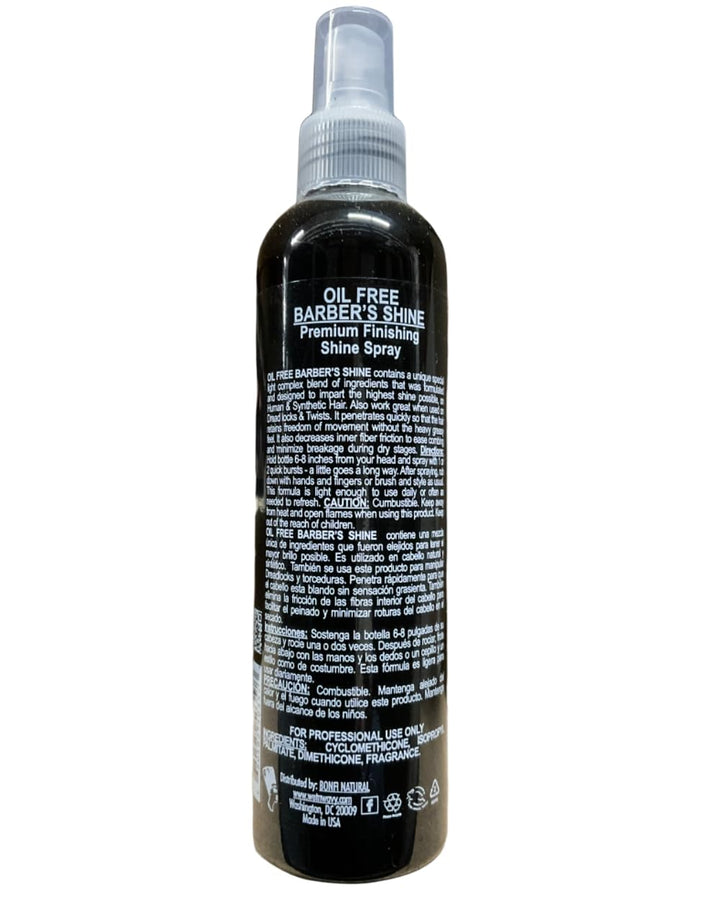 Oil Free Barber&#39;s Shine Spray for Men w/ UV Protector &amp; VItamin E 8 oz