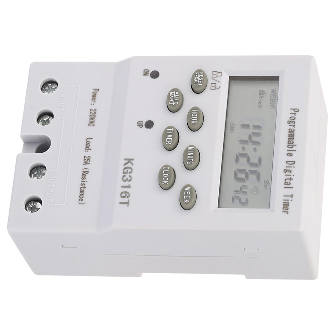 Microcomputer Time Control Switch KG316T 220V Programmable Automatic Digital Timer Switch Timing Control Range 1Min - 168H