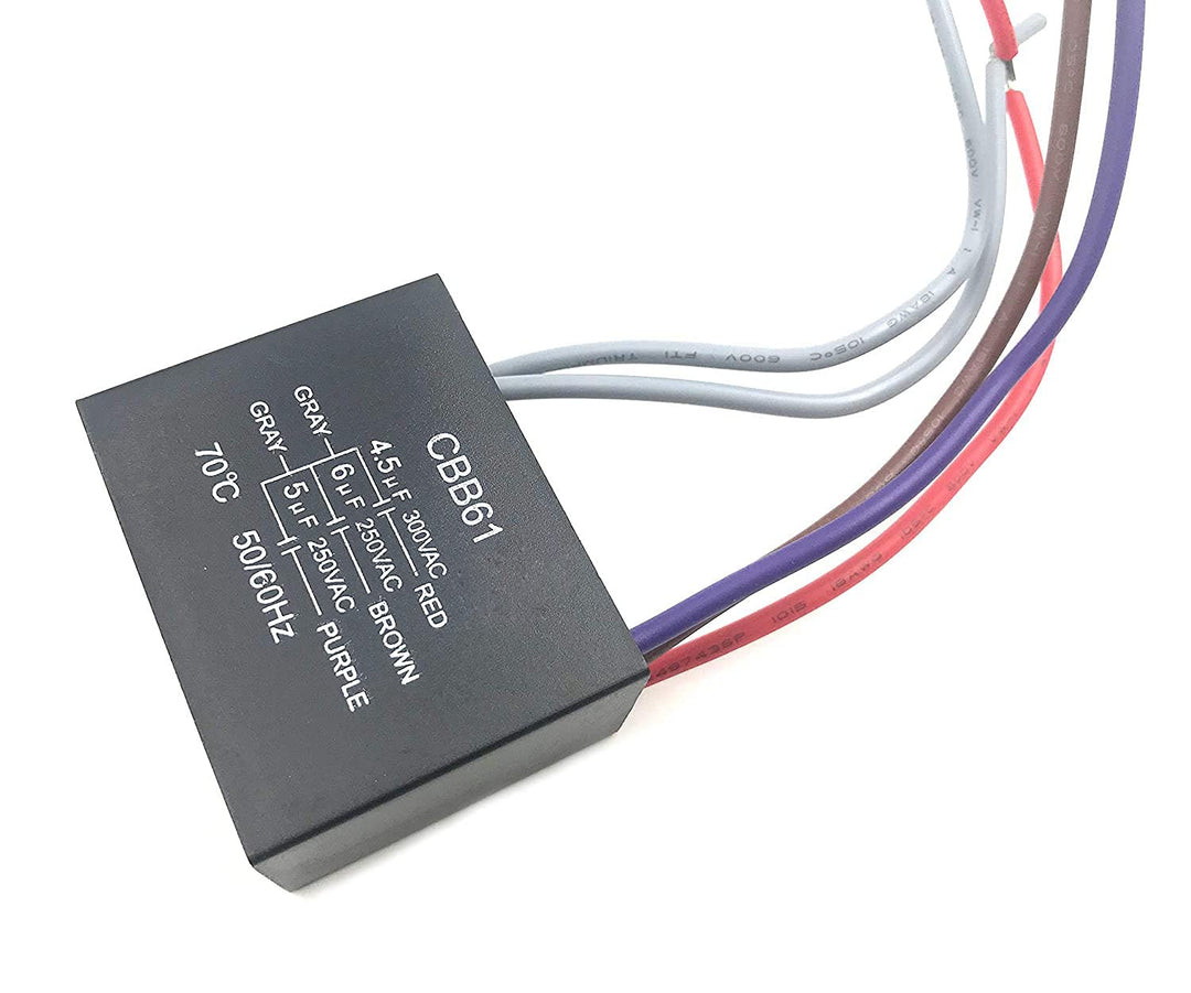 New Motor Ceiling Fan Capacitor CBB61 4.5uf + 6uf + 5uf 5-Wire 250V