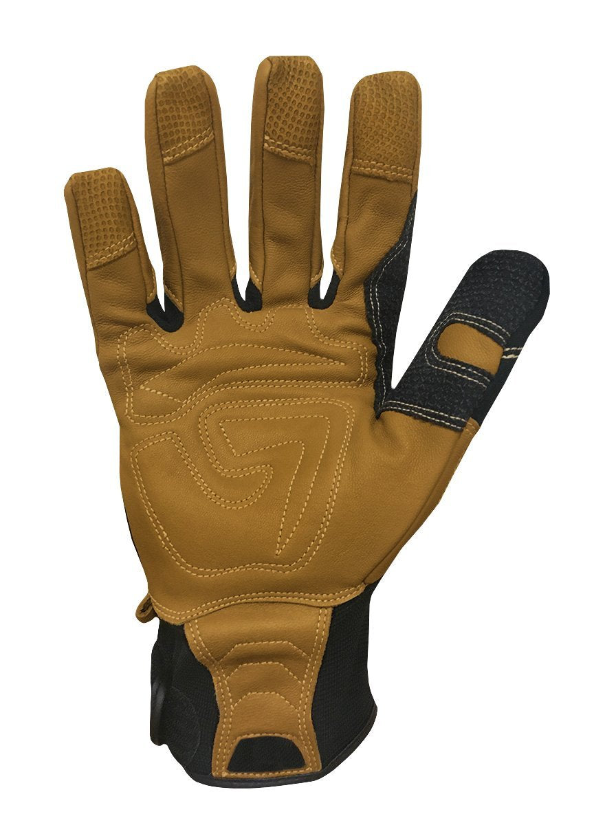 Ranchworx Work Gloves RWG2, Premier Leather Work Glove, Performance Fit, Durable, Machine Washable, (1 Pair), RWG2-04-L,Brown/Black