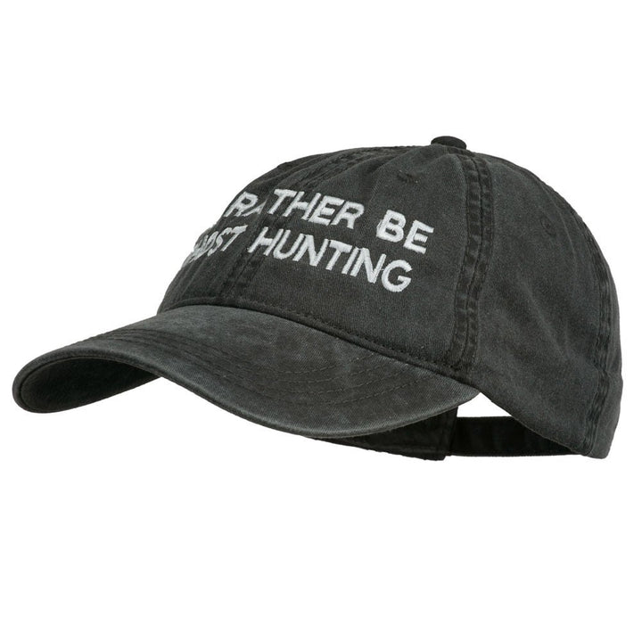 I&#39;d Rather Be Ghost Hunting Embroidered Washed Cap - Black OSFM