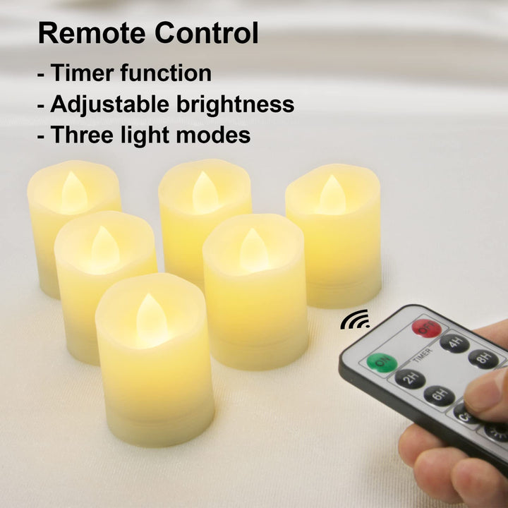 Battery Operated Tea Lights Candles with Remote Flameless Votive Candle with Timer LED Tealights Flickering Candles Unscented LED Realistic Tealight, Fake Candles Tea Light 200 Hours - 9 Set x 1.8