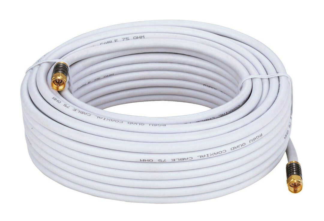 Cables Direct Online 3ft White Quad Shield RG6 Coaxial 
